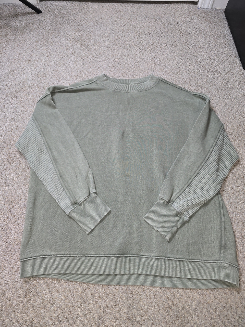 aerie Sage Green Oversized Crewneck Pullover Size XS